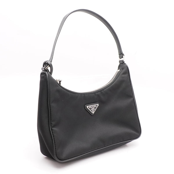 Prada Black Saffiano Patent Leather Sound Chain Shoulder Bag Prada