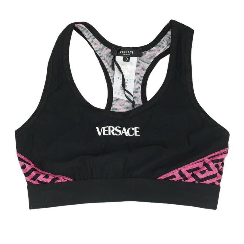 Black and Pink Graphic Sports Bra