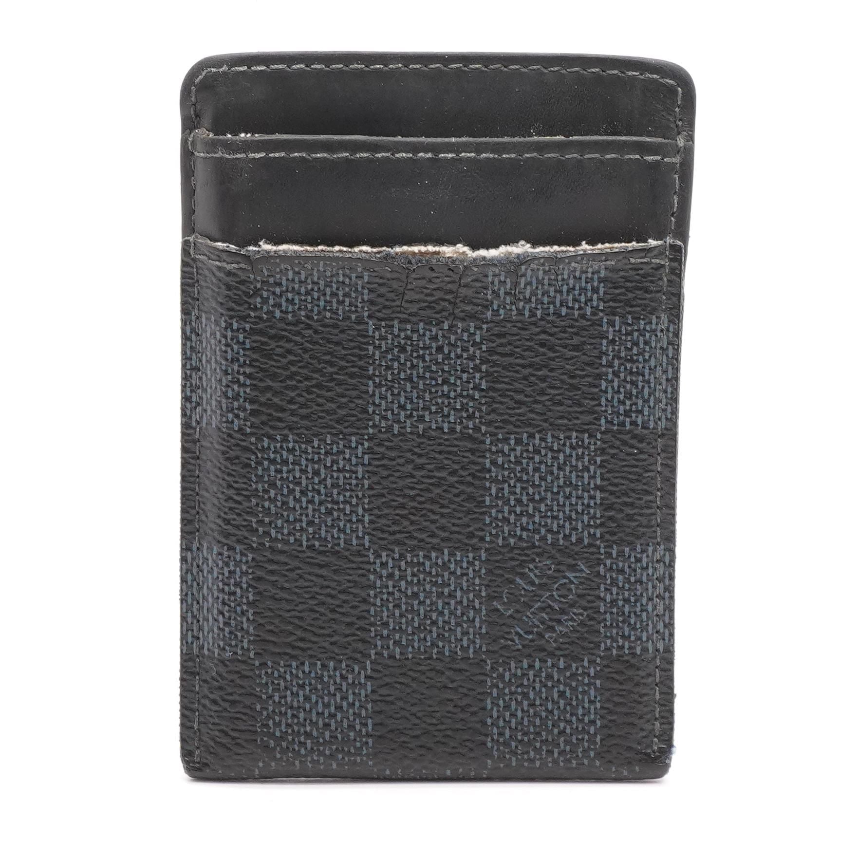 Louis Vuitton Pince Card Holder with Bill Clip, Black