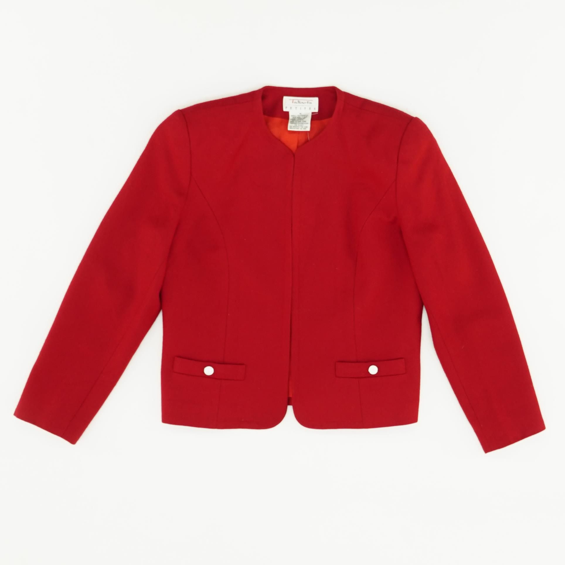 80's Wool Blend Red Single-Breasted Blazer