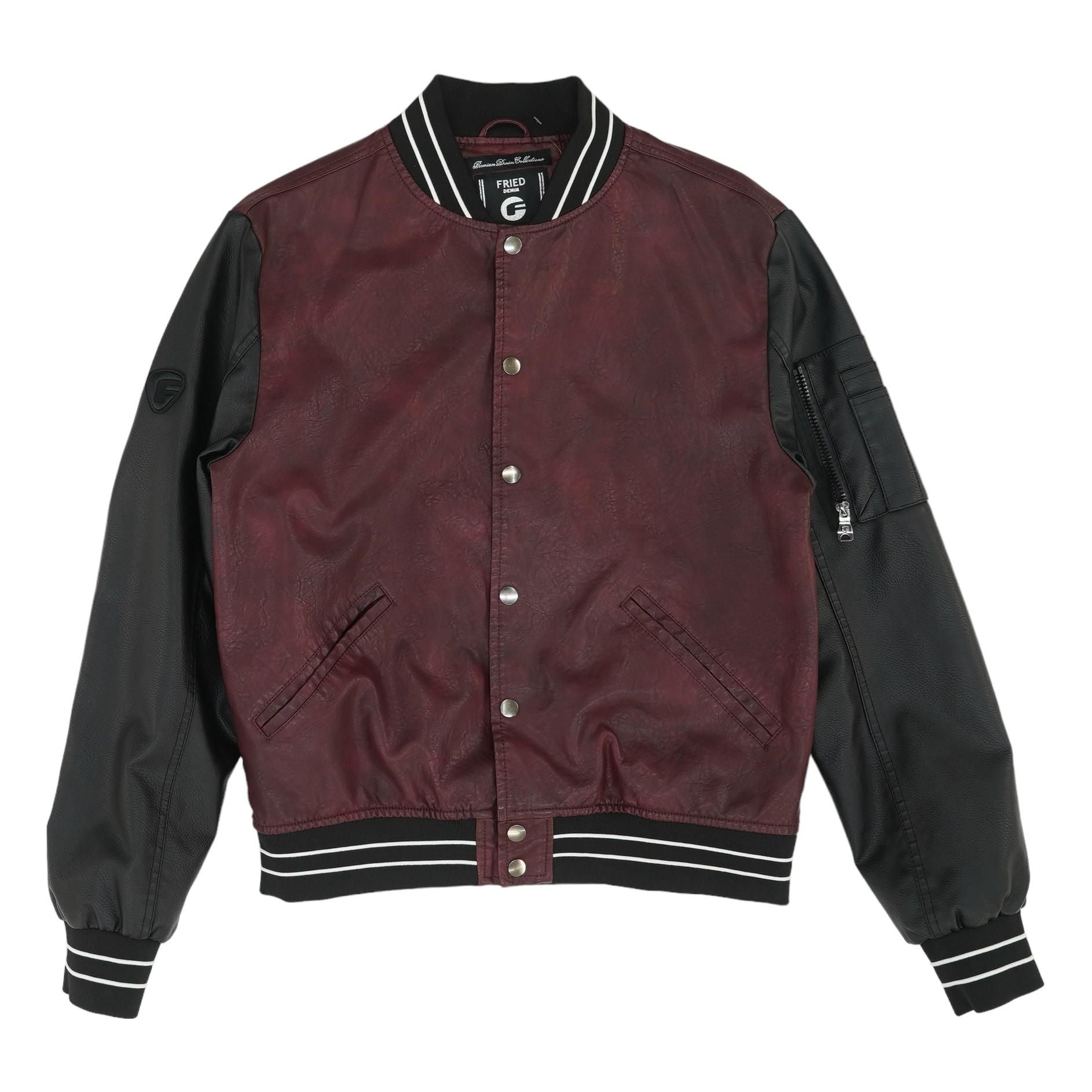 Chaps Ralph Lauren Varsity Jacket Grey/Burgundy