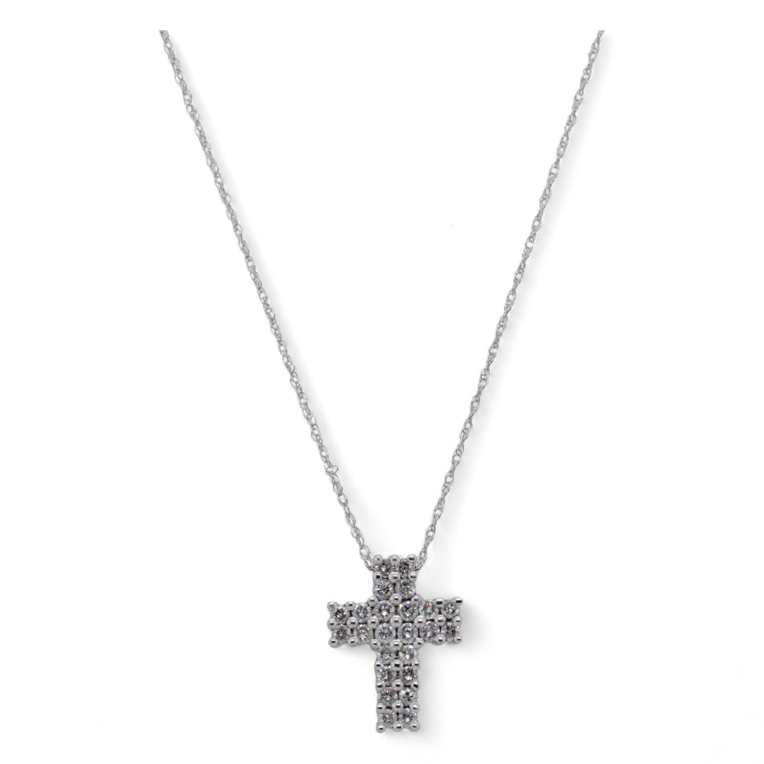 10k white gold cross with accents shops