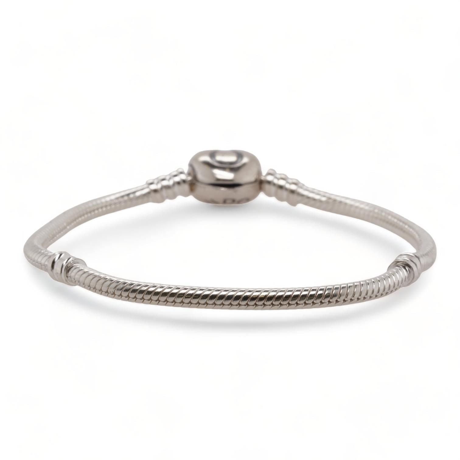 Pandora Moments Double Wrap Barrel Clasp Snake Chain Bracelet/Necklace, Sterling silver