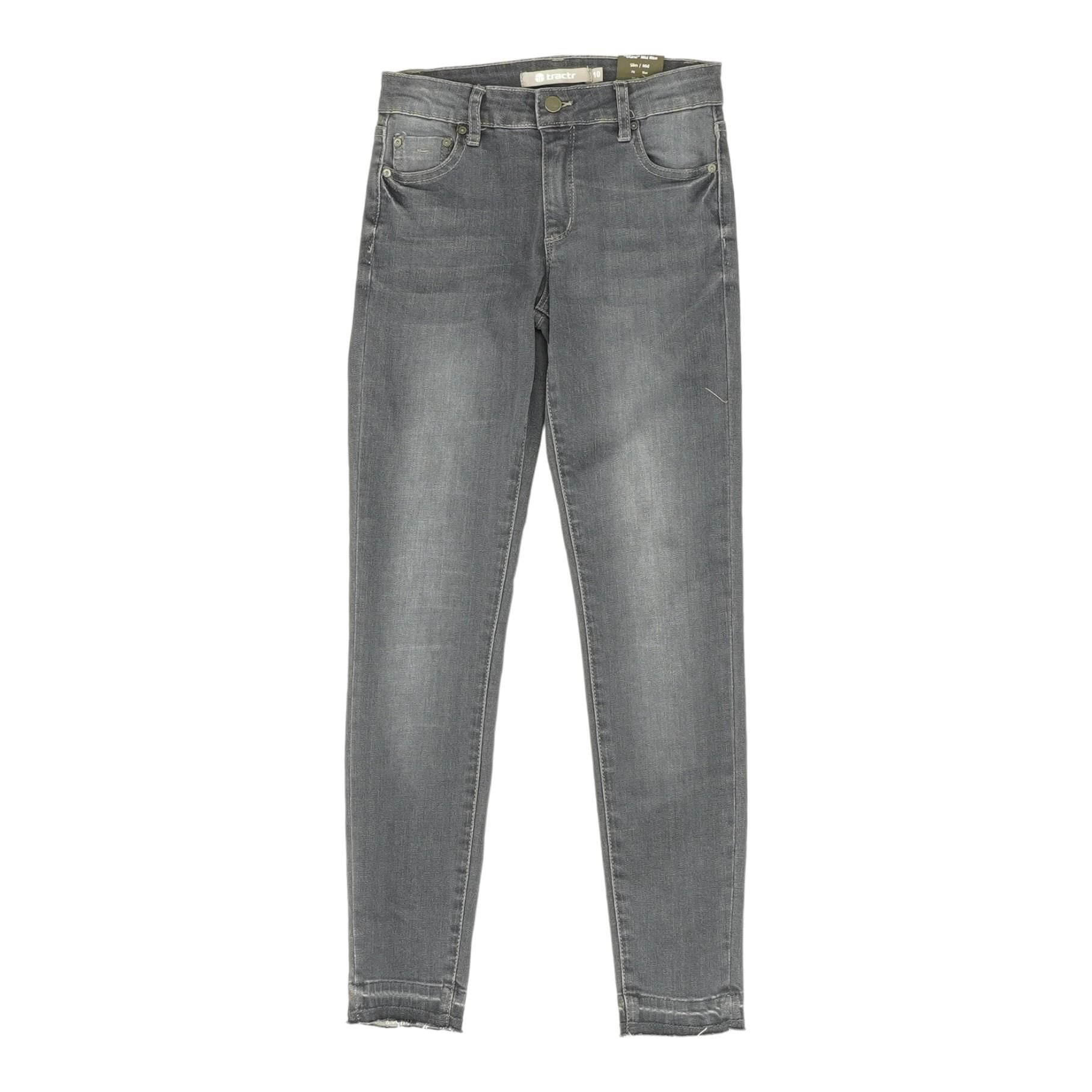 Womens Solid Mid Rise Jeans