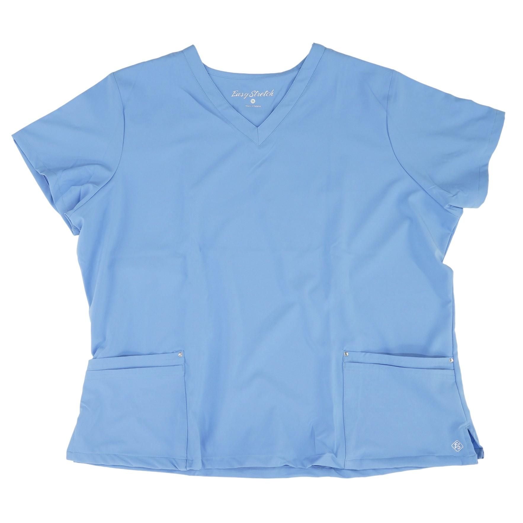 Blue Solid Scrub Top T-Shirt – Unclaimed Baggage