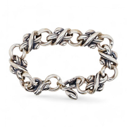 Sterling Silver Japanese Abstract Link Bracelet