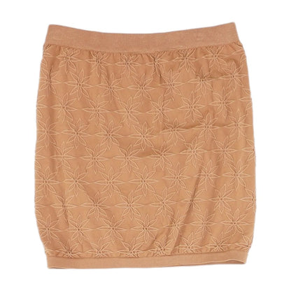 Brown Solid Mini Skirt