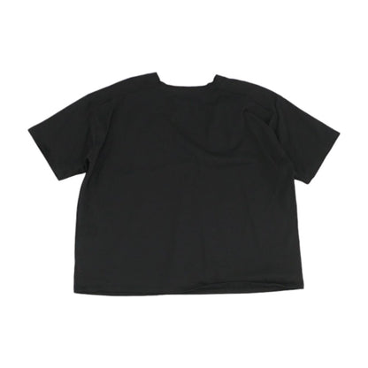 Black Solid Cropped T-Shirt