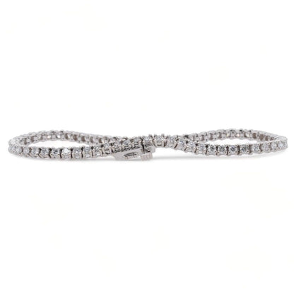 14K White Gold Round Diamond Tennis Bracelet