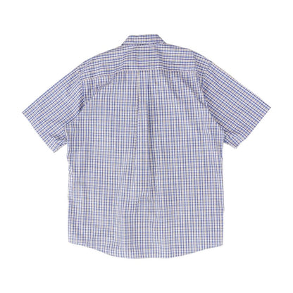 Blue Plaid Short Sleeve Button Down