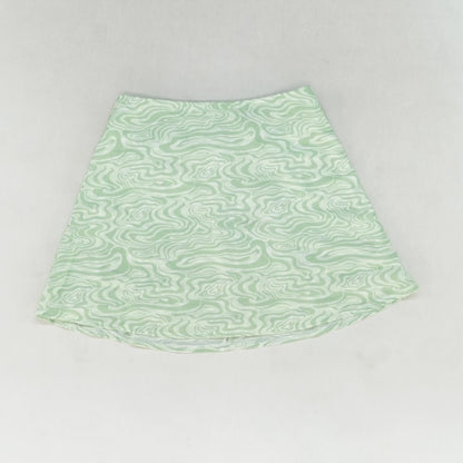 Green Graphic Midi Skirt