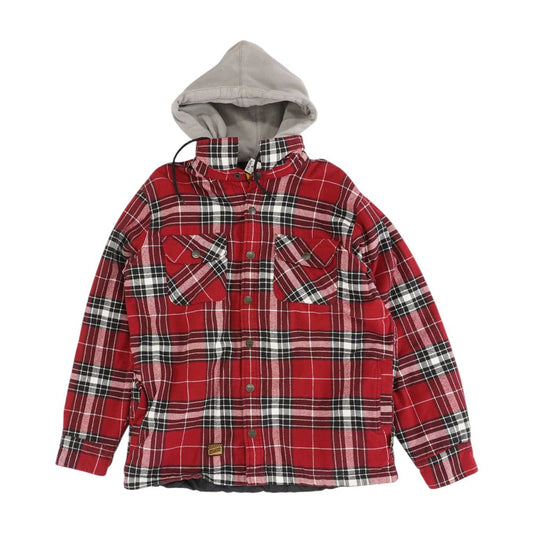 Red Plaid Puffer Jacket