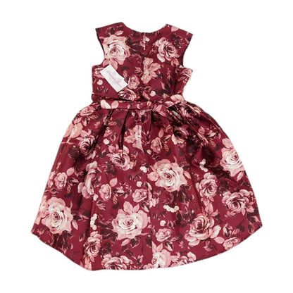 Maroon Floral Midi Dress