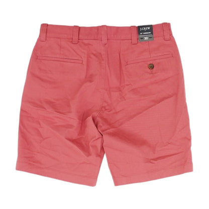 Red Solid Chino Shorts