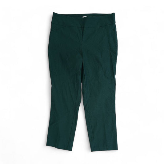 Green Solid Dress Pants