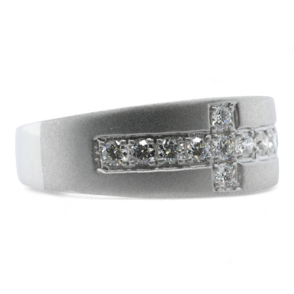 Platinum Matte Finish Diamond Band