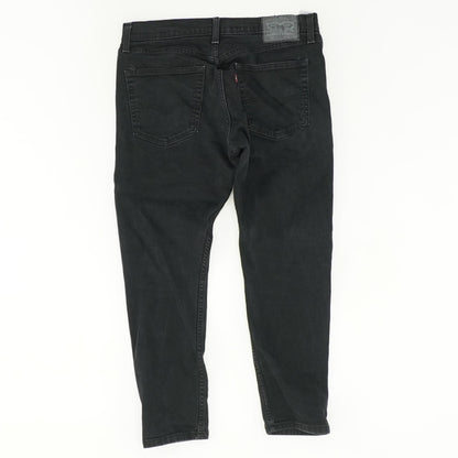 512 Black Solid Straight Jeans