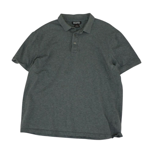 Gray Solid Short Sleeve Polo