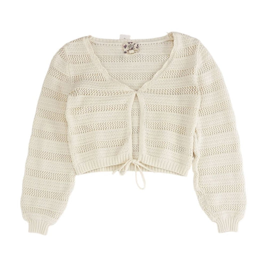 Ivory Solid Cardigan Sweater