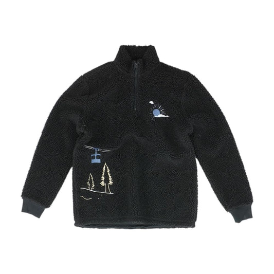 Black Embroidery Detail 1/4 Zip Pullover