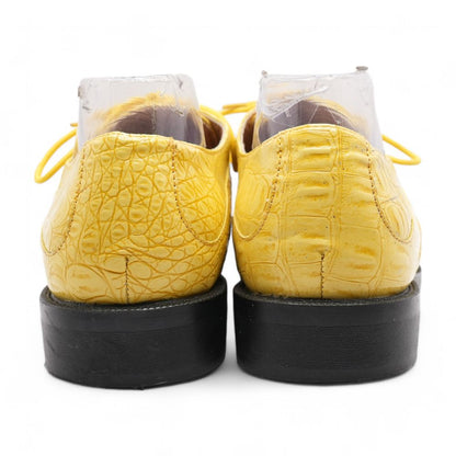 Alligator Print Shoes Yellow Loafer Shoes