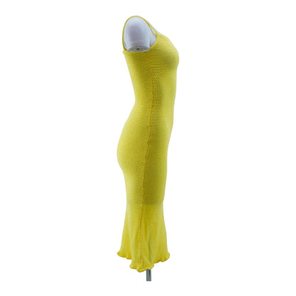 Yellow Solid Maxi Dress