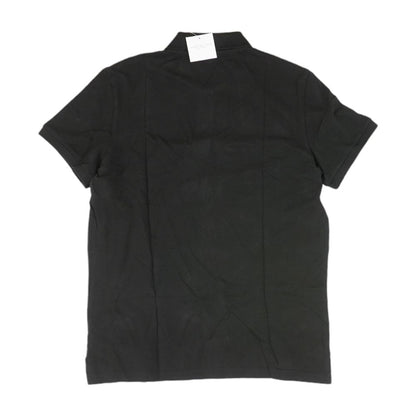 Black Solid Short Sleeve Polo