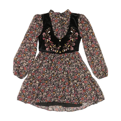 Black Floral Dress Set