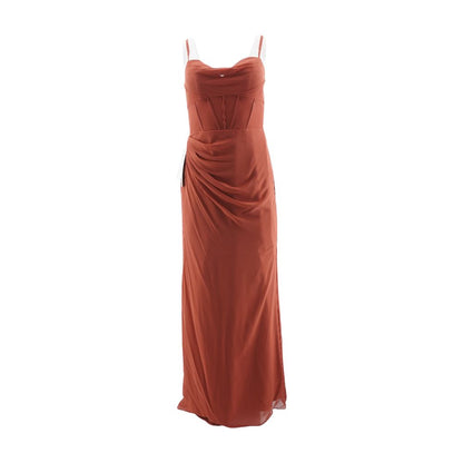 Rust Solid Maxi Dress