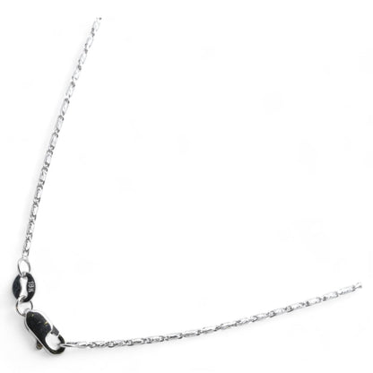 18K White Gold Pearl Enhancer Pendant On Dainty Paperclip Mariner Chain Necklace