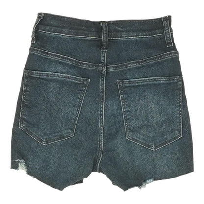 Navy Solid Denim Shorts