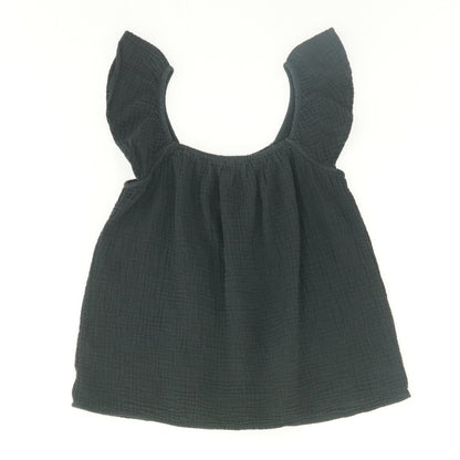 Black Solid Sleeveless Blouse