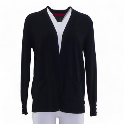 Black Solid Cardigan Sweater