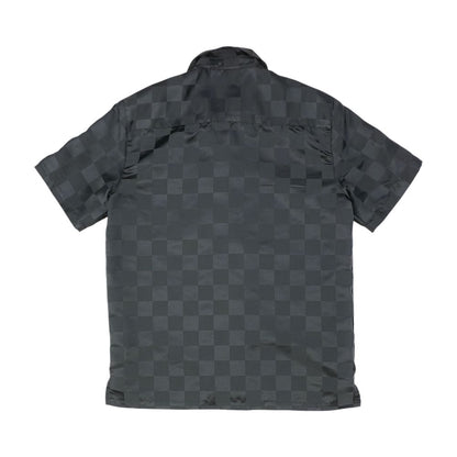 Black Solid Short Sleeve Button Down