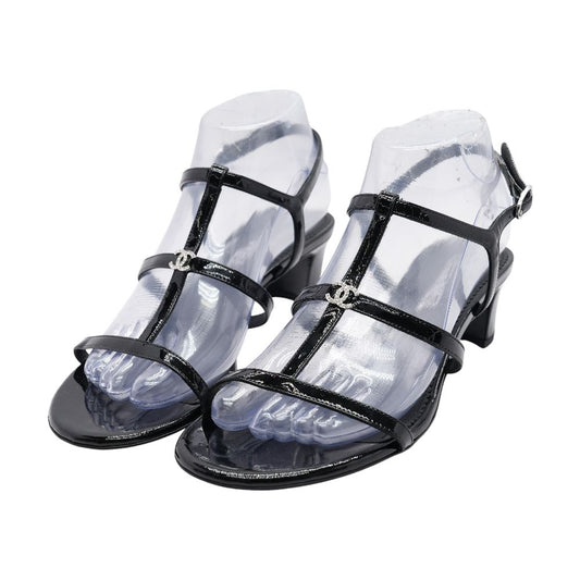 Patent Leather Strapped Block Heel Sandals