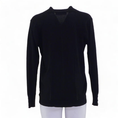 Black Solid Cardigan Sweater