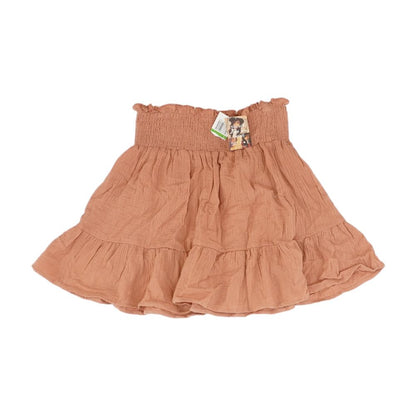 Brown Solid Mini Skirt