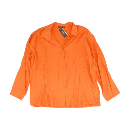 Orange Solid Button Down