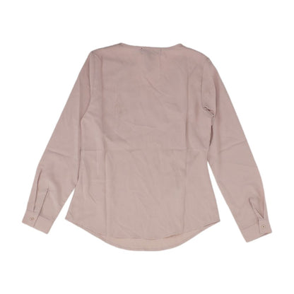 Pink Solid Long Sleeve Blouse