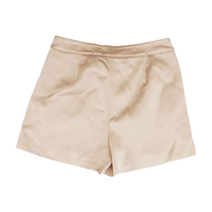 Beige Solid Shorts