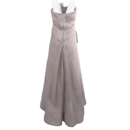 Metallic Gray Sleeveless Formal Dress