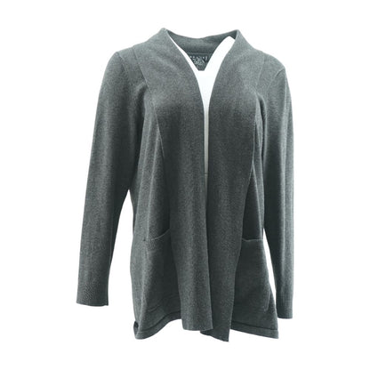 Charcoal Solid Cardigan Sweater