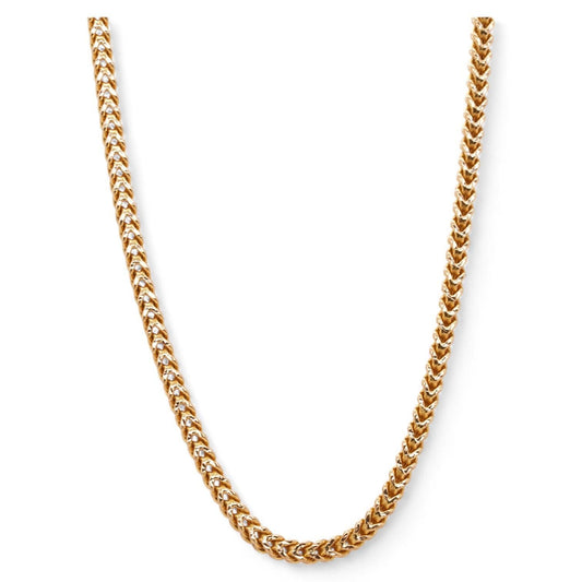 10K Gold Square Wheat Link Chain Necklace