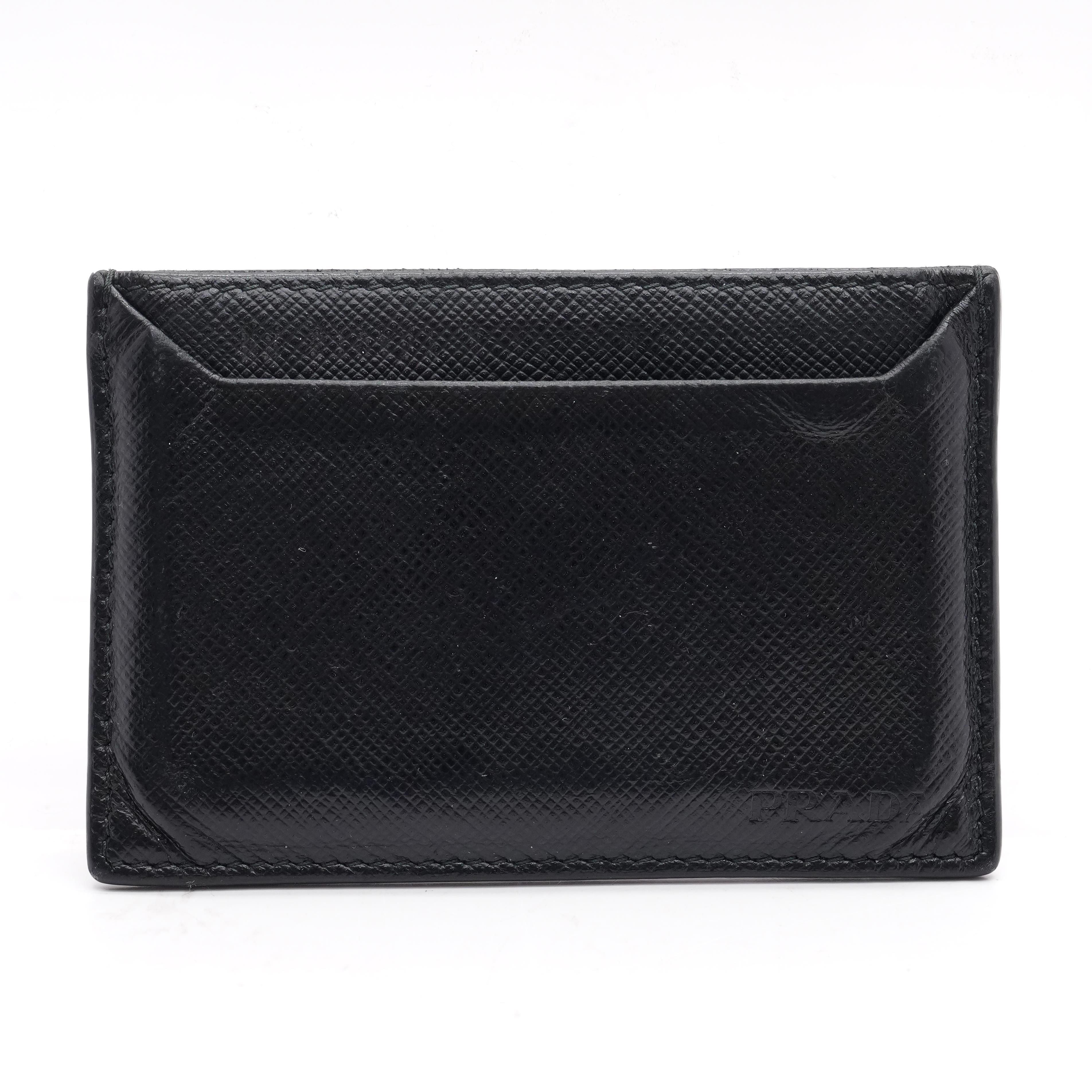 Prada saffiano leather clearance credit card holder