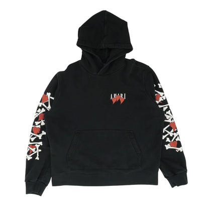 Black 3 Hearts Bones Hoodie