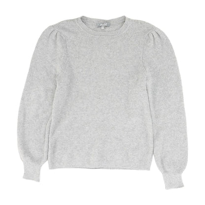 Gray Solid Crewneck Sweater