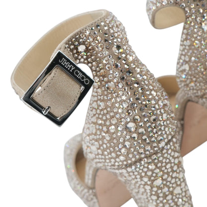 Honey Gold Socorie Crystal Embellished Platform Sandals