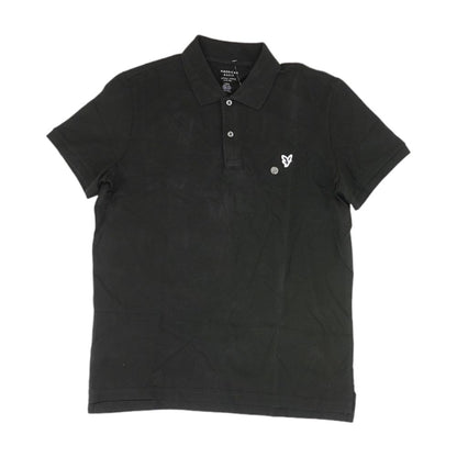 Black Solid Short Sleeve Polo