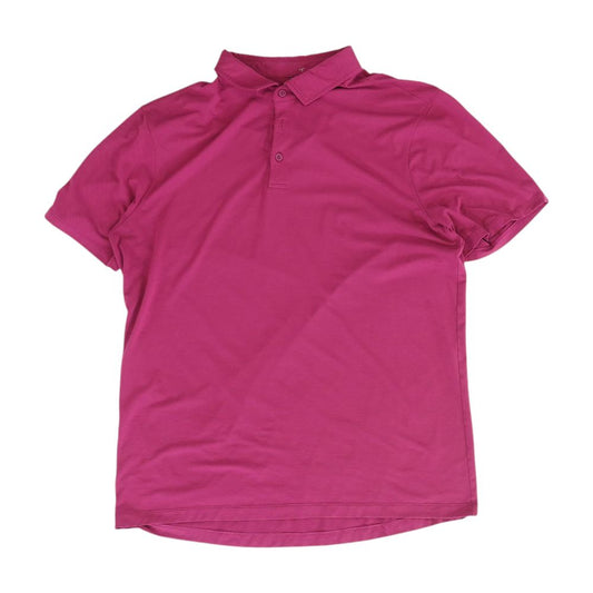 Magenta Solid Short Sleeve Polo