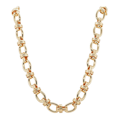 Gold Tone Oval Link Chain Necklace